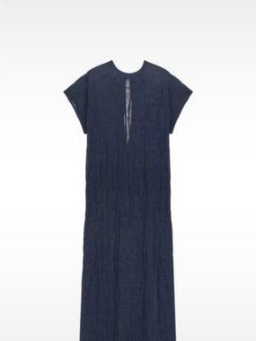 Navy Long Maxi Dress with Keyhole Back